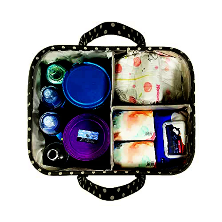 Portable Large Car Travel Diaper Caddy Organizer Storage Basket for Boy custom dot print tote baby diaper caddy organizer