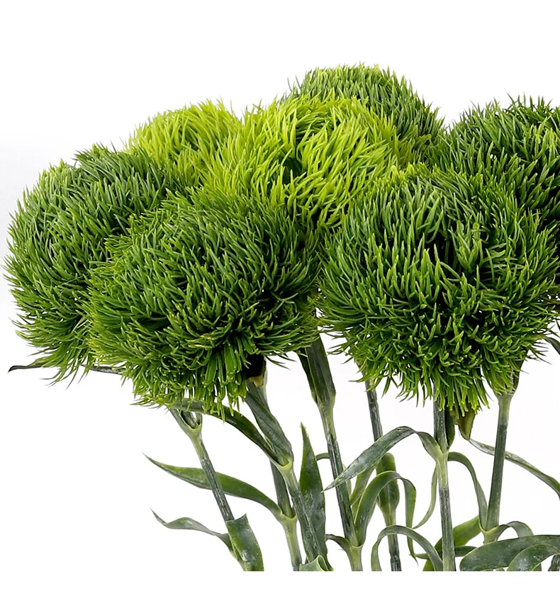 Party Decorations New Design Real Touch Dandelion Viridis Green Dianthus Artificial Flower Green Grass Ball Table Home Ornaments