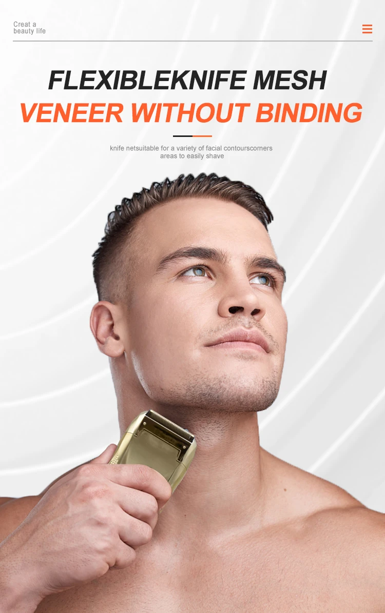 Gold Electrical Men Shaver Wholesale Face Razor Usb Cord Double Blade Foil Shaver For Men