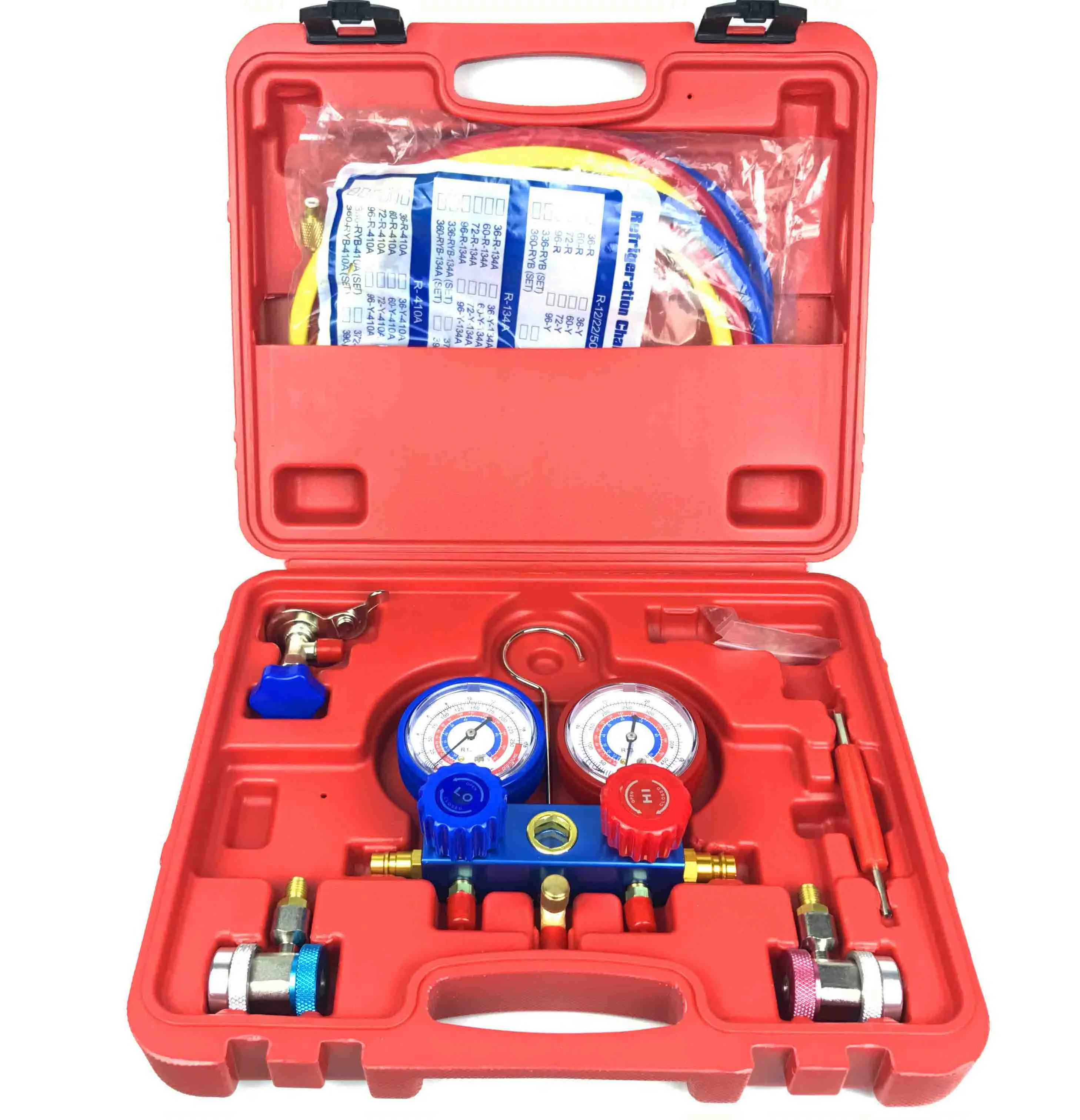 Sugetools R410 R134A R12 R22 латунь зарядное устройство с 3 usb-портами для хладоагента кондиционера автомобиля системы манометр