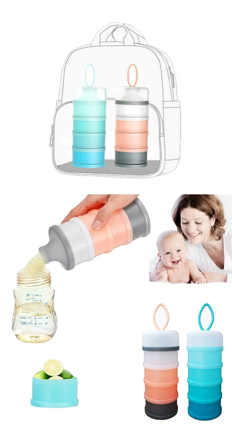 480ML BPA Free baby milk powder box Airtight 4 layer milk powder dispenser storage box Baby Formula Dispenser