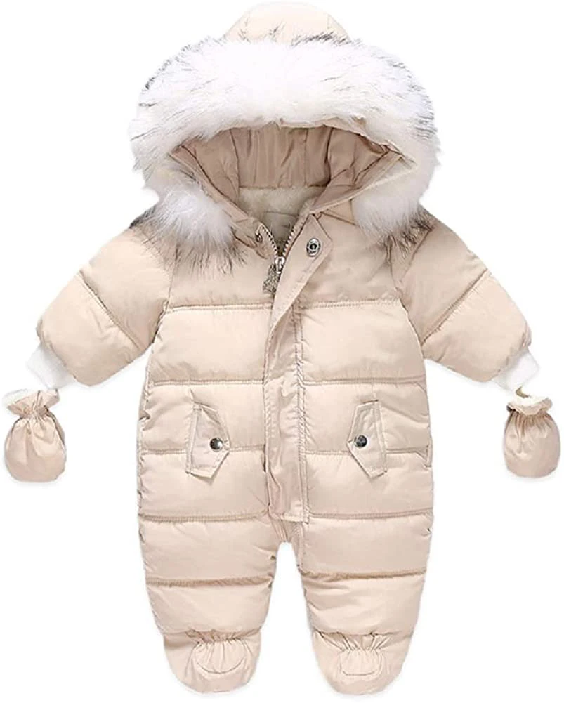 Baby Winter Snowsuit Coat Romper Outwear Hoodied Footie