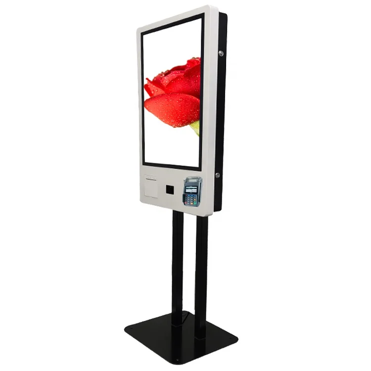 Wall mounted touch screen self service kiosk intelligent restaurant order self checkout ordering machine