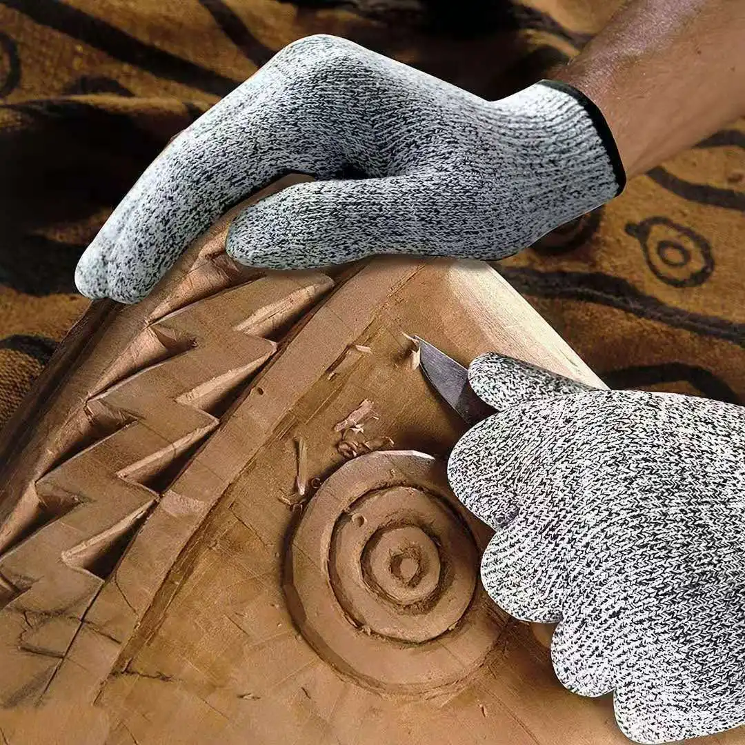 cheaper level 5 CE food grade kitchen anti cut gloves nitrile dipped cut resistant hand gloves for carpenter meat