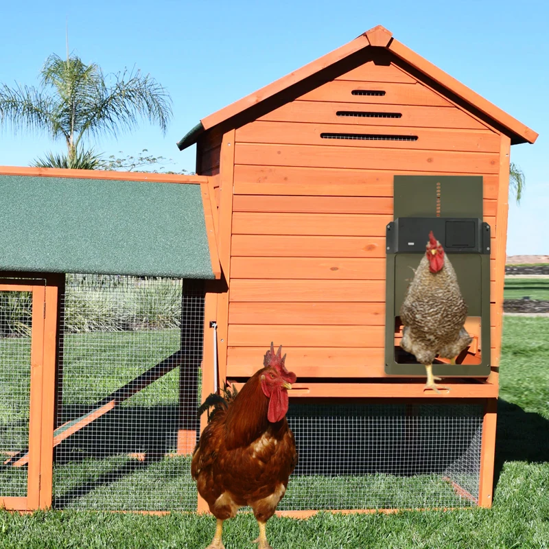 Automatic Chicken Coop Door With Light Sensor Durable Plastic Easy Installation for Small Pets