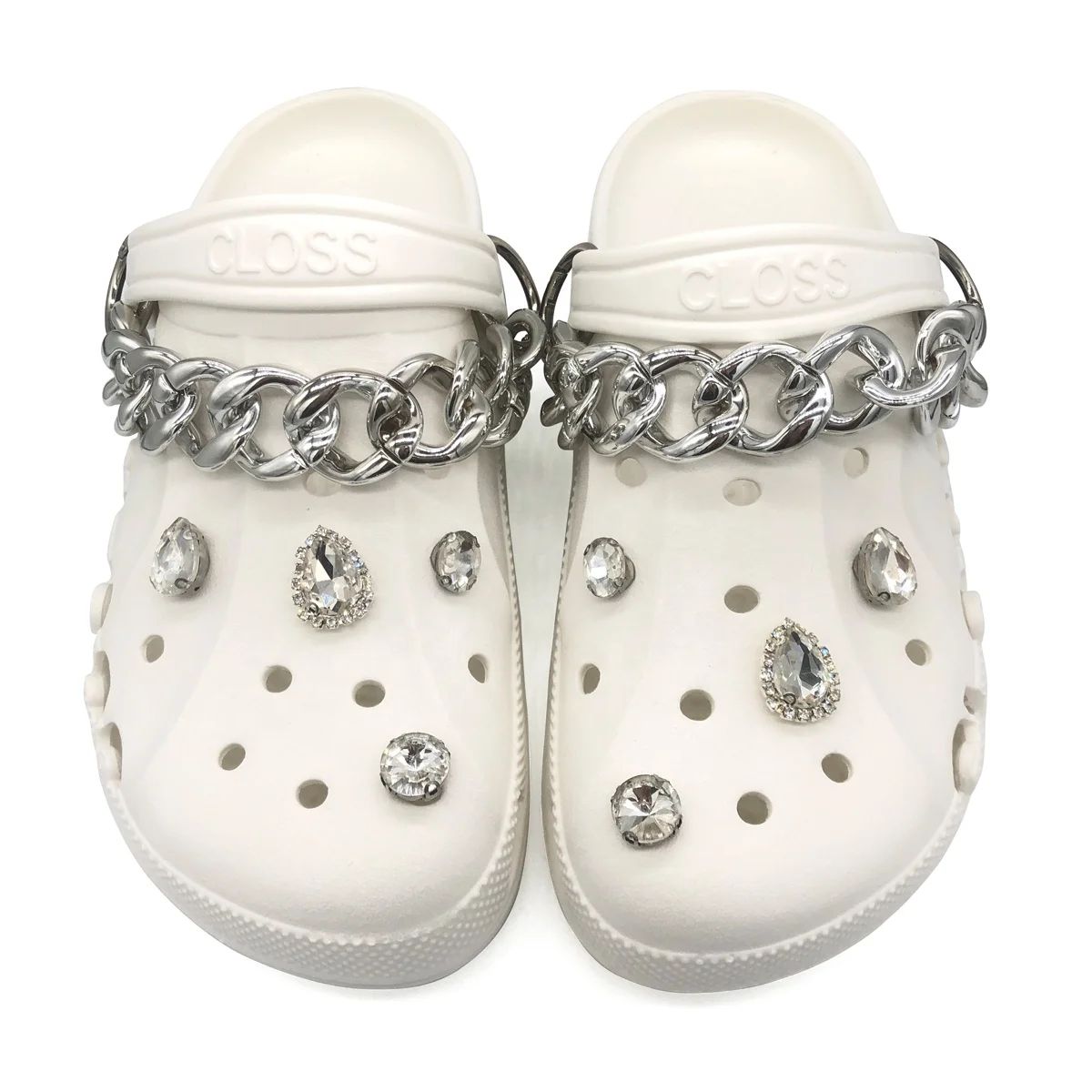 2 Pieces Metal Shoe Charms Chain DIY Hanging Shoe Chain Charms Shoe Chain with Buckle for Birthday Halloween Christmas