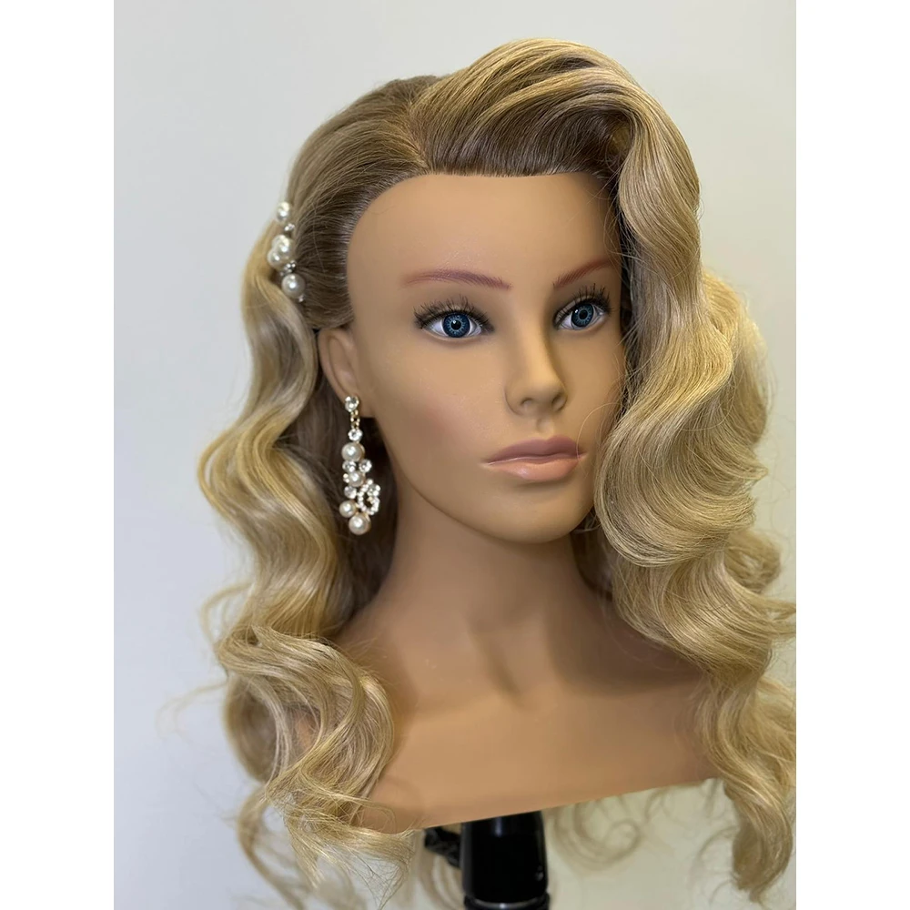 Europe face woman bridal shoulder human hair mannequin training head  mannequin head with hair for  academy school