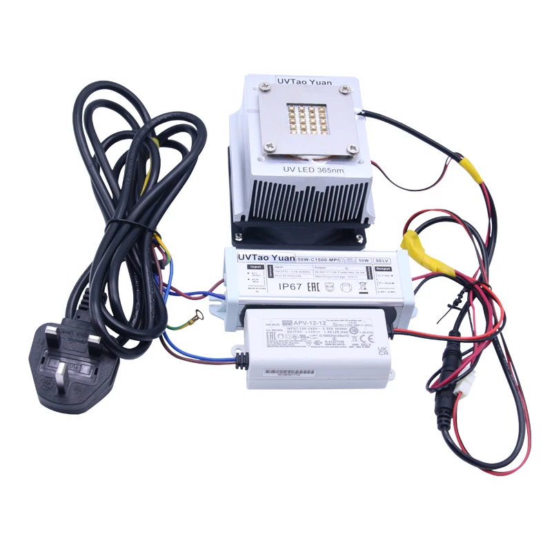 UVA LED Chip 365nm 50W Fast Curing Glue Ink Resin Module Catalytic Chlorination Experimental LED Light Uv COB LED Lamp