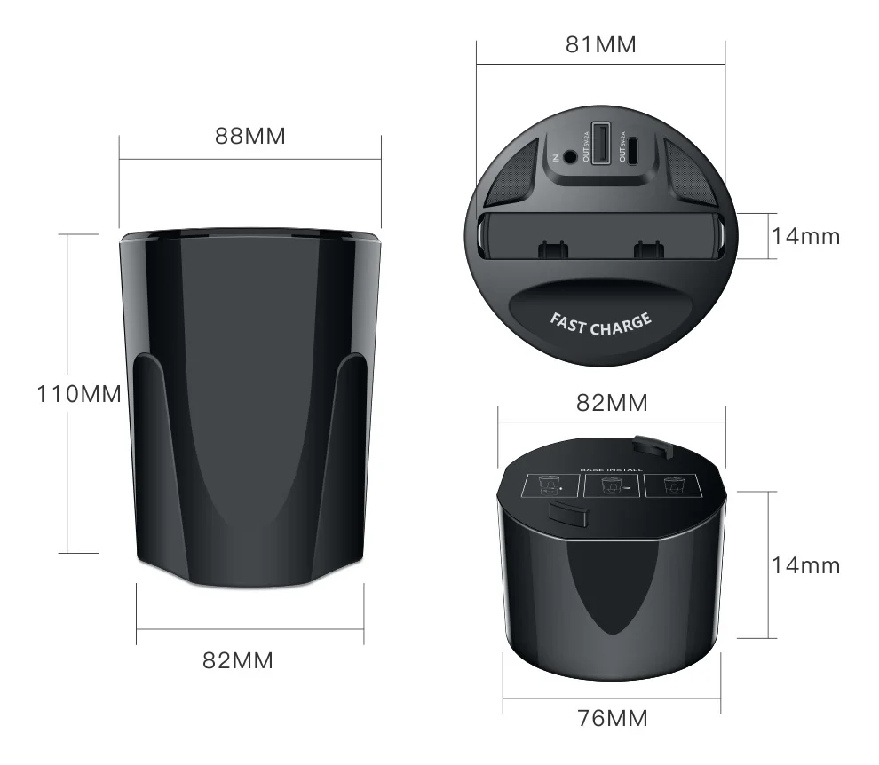 free smaples items X9 Vehicle Car Wireless Charger Cup Replacement for Smartphones Wireless Charging Bracket Cup Holder Stand
