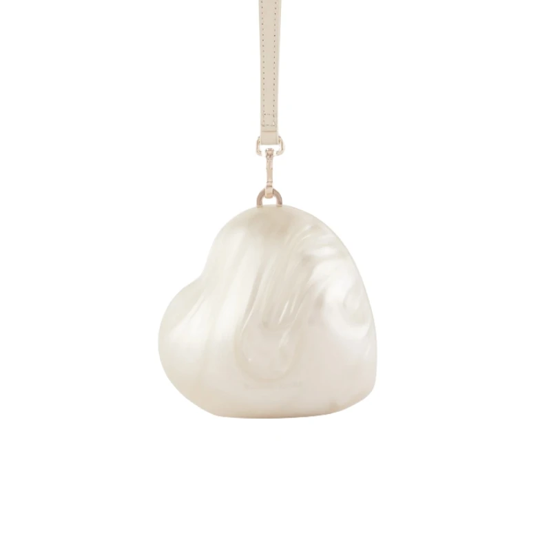 New Heart Shape Evening Bag Pearl Luxury Purse Party Shoulder Bag High Quality Wedding Purse Crystal Clutches Women Handbags