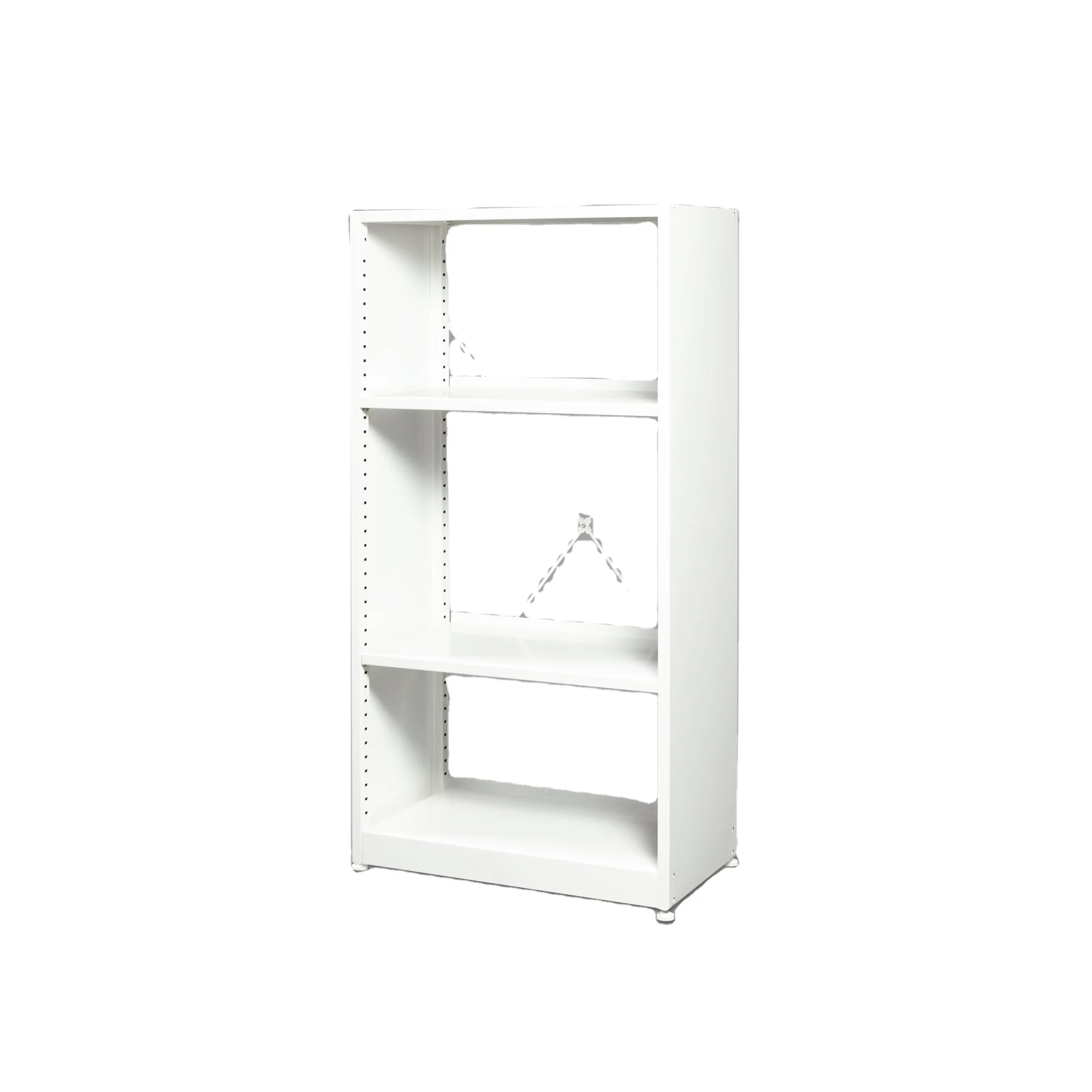 Steel Metal Storage Bookcase Cabinet Display Rack Contracted Design Style 3-Tier Metal Bookcase