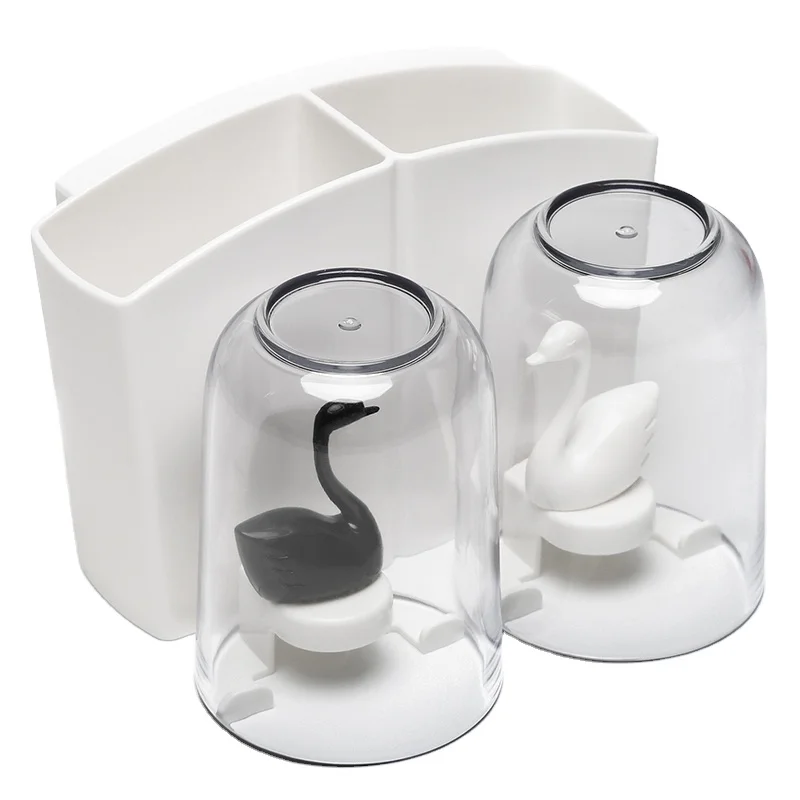 Swan shape Toothbrush holder Wall Mounted Toothpaste Holder Stand For Bathroom Storage Organizer S