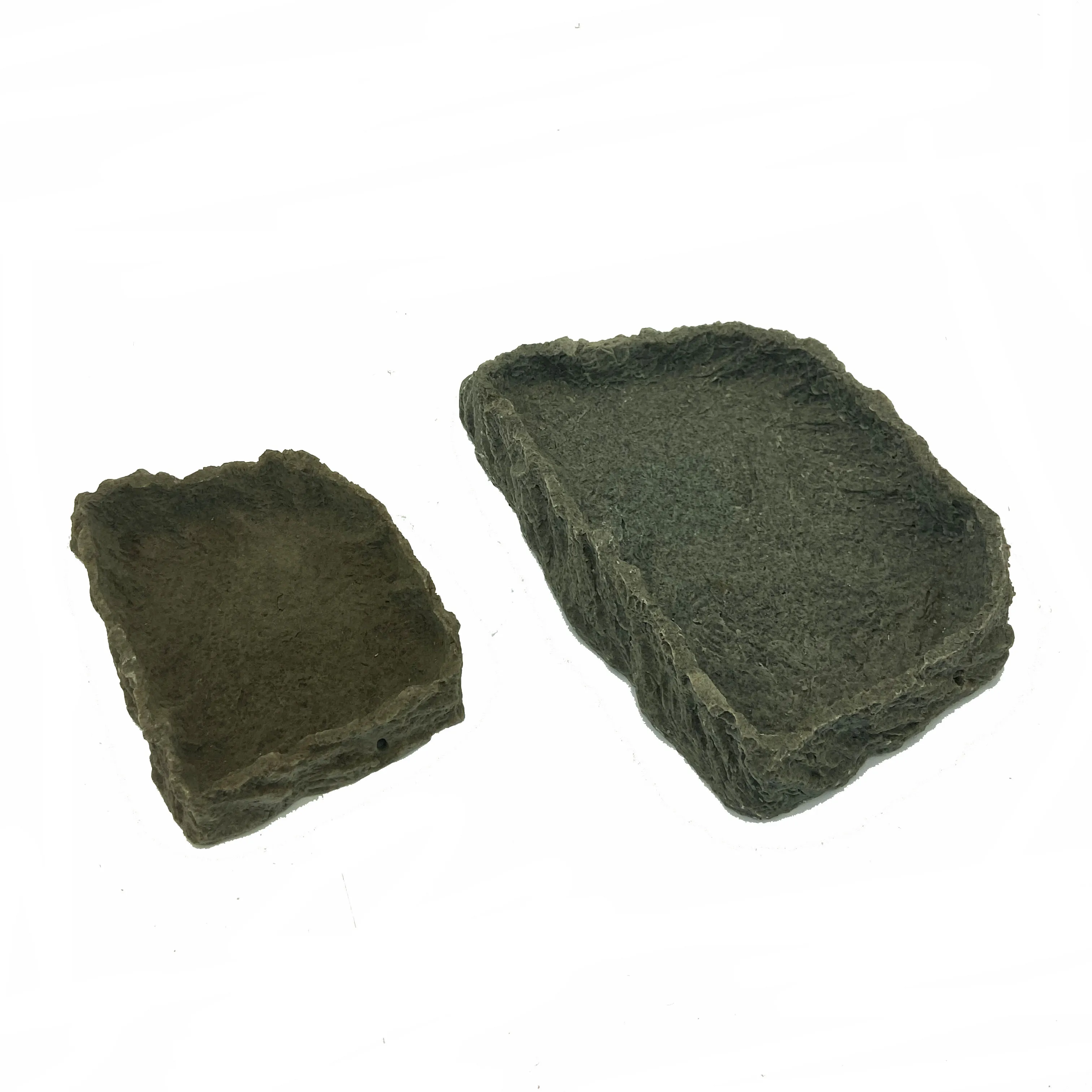 New Resin rock reptile food and water feeder Resin Non-Toxic Food Water Pot Low Price Reptiles Resin Drinking Water Bowl