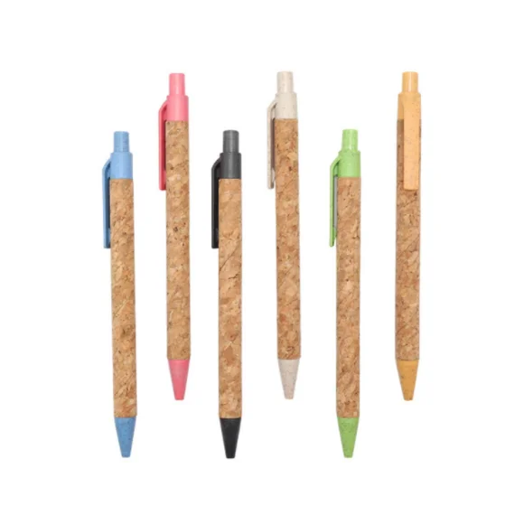 New Cork Tube Ballpoint Pen Plastic Clip Environmentally Friendly Printable Ballpoint Pen