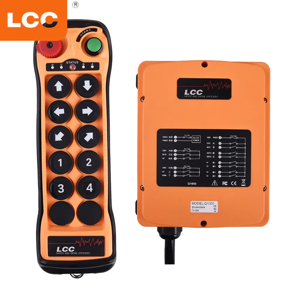 Q1000 LCC radio 10 button single speed wireless industrial remote control transmitter receiver  Factory manufacturer low price