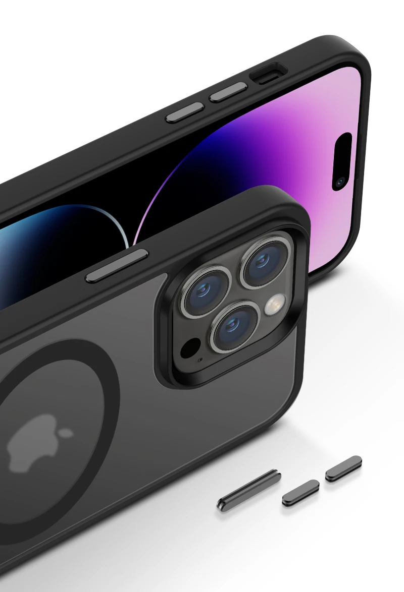 New frosted Metal Case Phone Protective Cover Edge Magnetic Adsorption Cover Cell Phone Case For Iphone 13 14 Pro Max Case