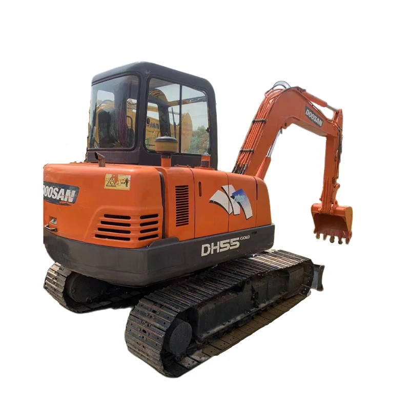 Korea mini daewoo doosan dh55 excavator 5.5 ton used dh 55 crawler excavator dh55-7 dh55gold