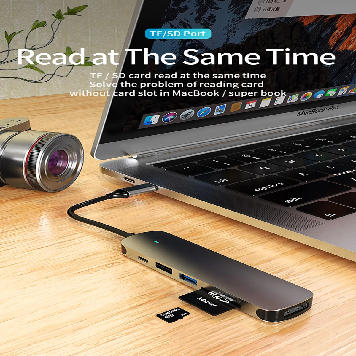 Type c hub 6 port Hot sale USB3.0 USB2.0  SD TF PD  HD-MI  Usb c hub Usb  Source Factory usb c hub with hd-mi