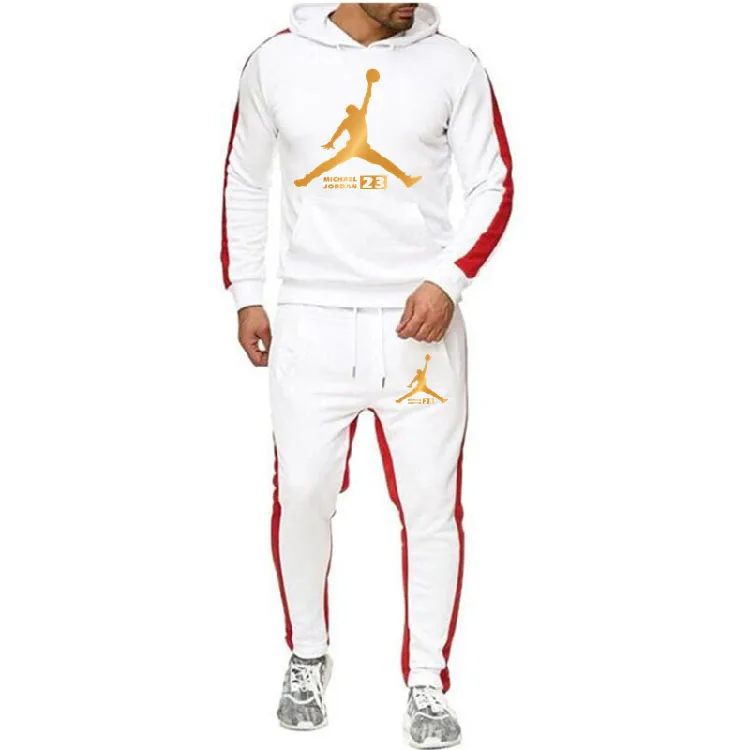 Новинка 2021, мужской костюм с толстовкой для бега, Брендовые мужские брюки, повседневные штаны, спортивные брюки, комплект с толстовкой для бега