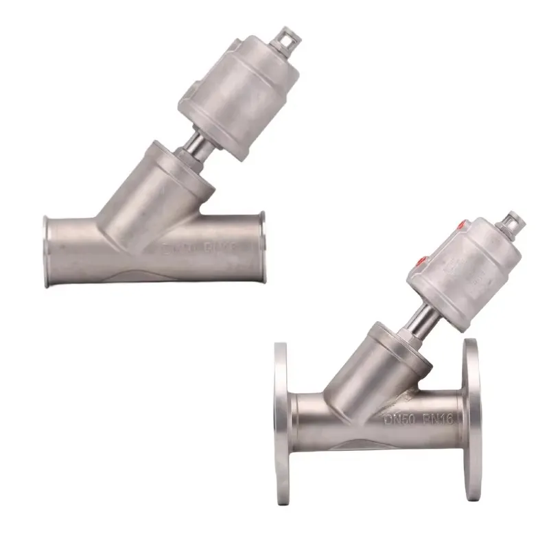 304 stainless steel pneumatic Y-type threaded internal thread normally open and normally closed angle seat valve