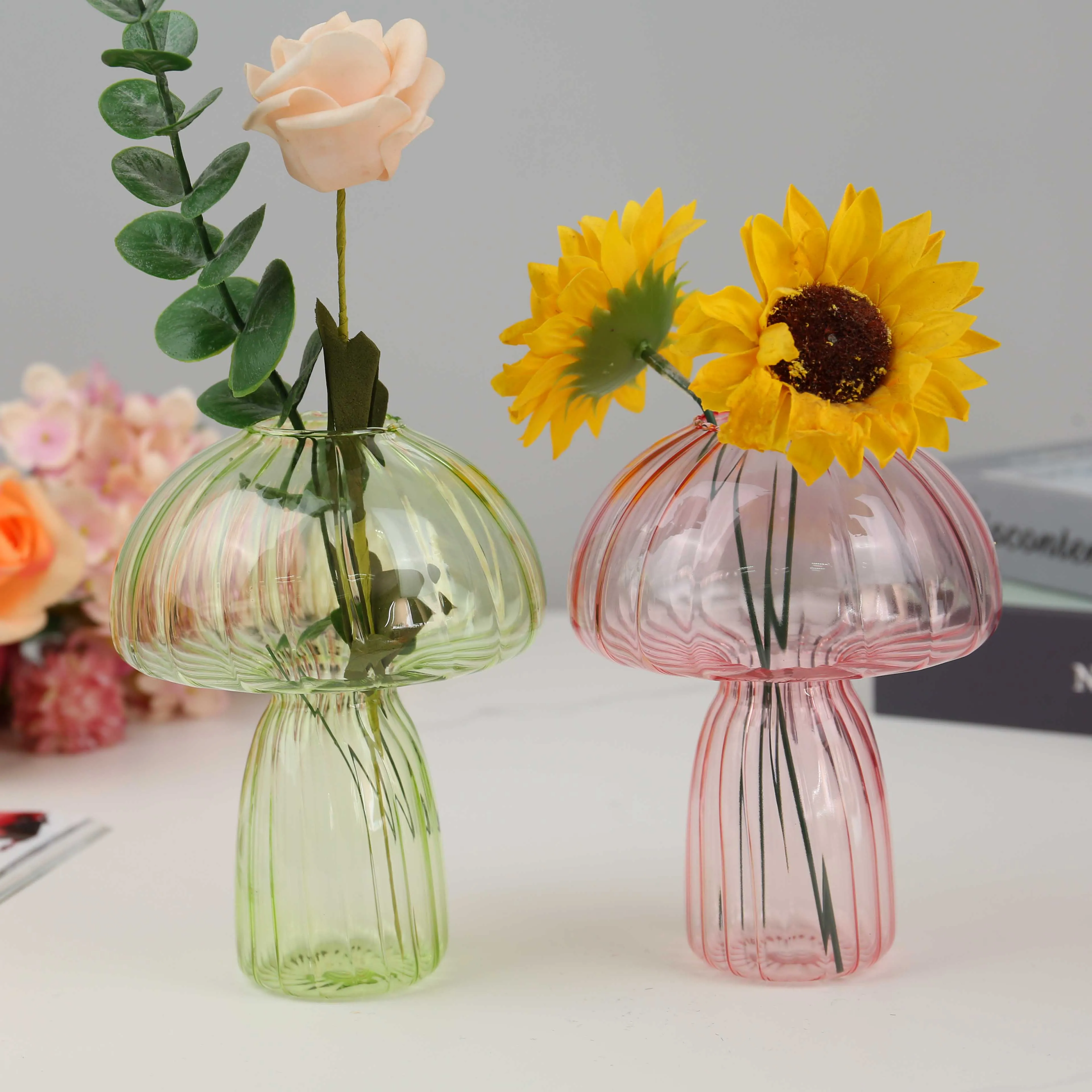 China Supplier Factory small vases glass colorful Glass Vase for home decoration