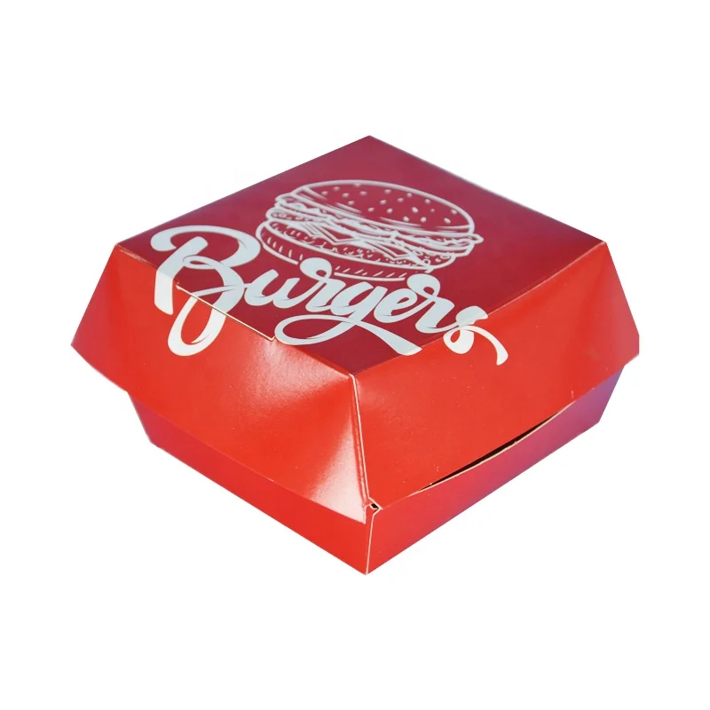 Fast food box custom burger boxes for mini and hamburger packaging with custom logo printing
