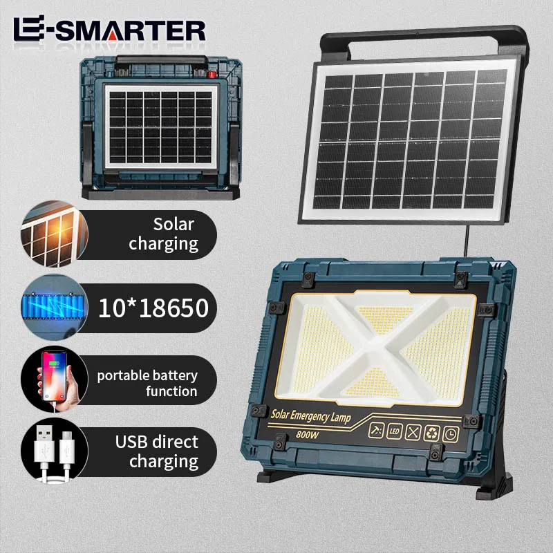 Charging Floodlights Outdoor Camping Portable Ultra Bright Emergency Car 100W 150W 200W 300W 400W 500W 600W Led Solar Work Light