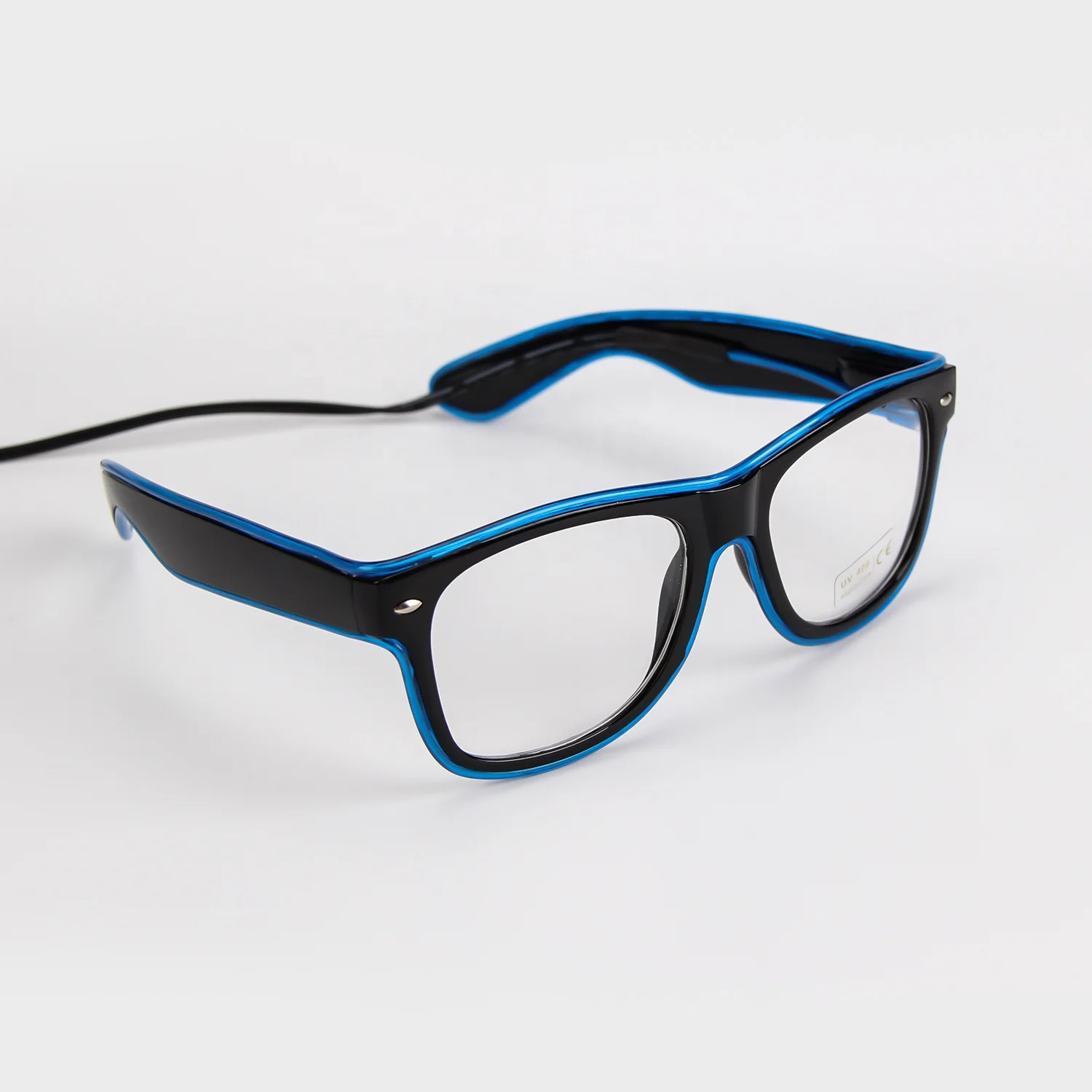 Light up EL Wire Neon Rave Glasses Glow Flashing LED Sunglasses Costumes for Party, EDM, Halloween RB01