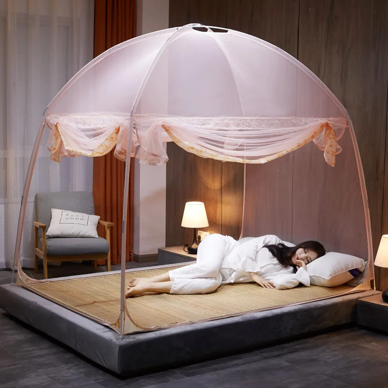 Factory Direct Sales Solid Color Installation-Free Yurt Mosquito Net