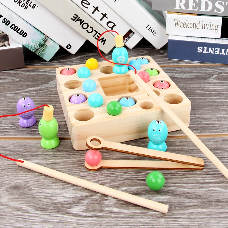Wooden Busyboard Toys Learning Children Educational Games Playing Magnetic Fish Table Game for Kids