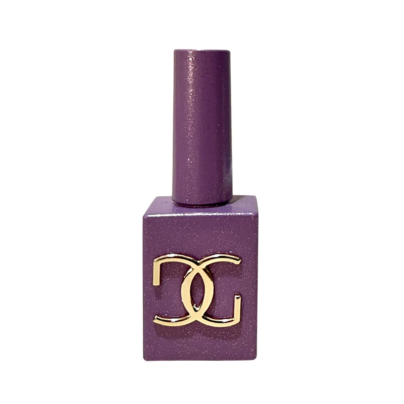 Factory custom made 10ml 15ml large empty uv gel nail polish glass bottle with metal logo