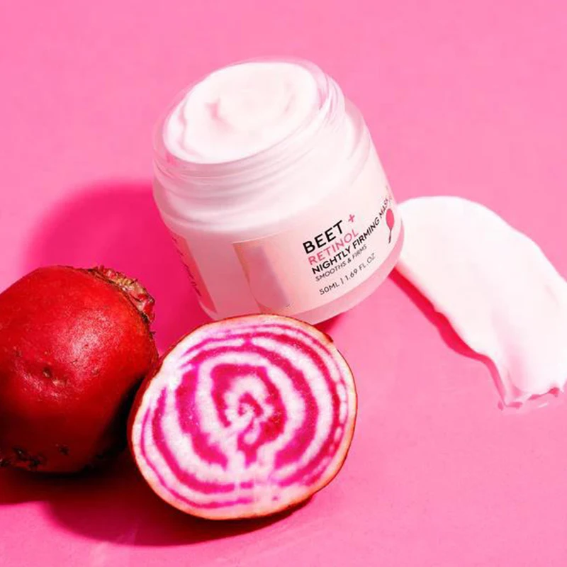 Ночная укрепляющая маска Retinol с экстрактом корня свеклы ночная кремовая веганская для лица