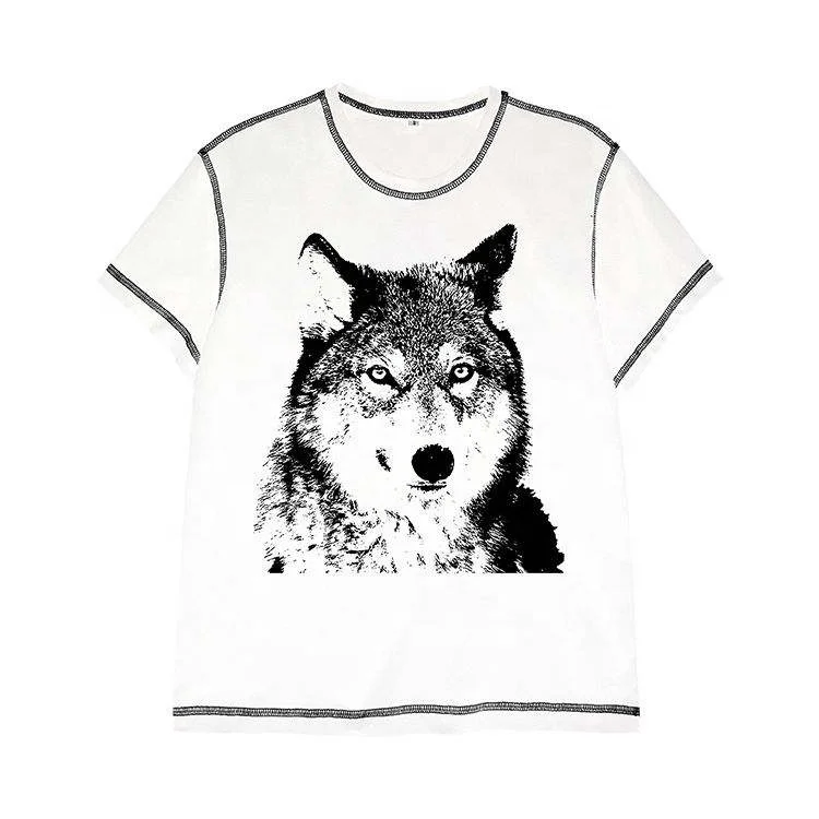 Clothing manufacturers contrast trim 100% cotton  dtg printing custom logo heavy weight white t-shirts for men