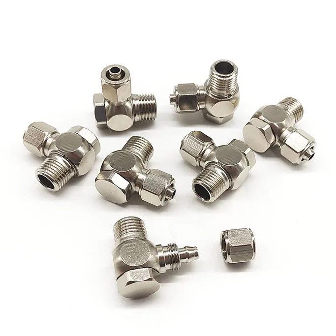 PH 1/4 Male Brass Elbow Threaded L Type Swivel Air Fitting Pneumatic Push in Fitting