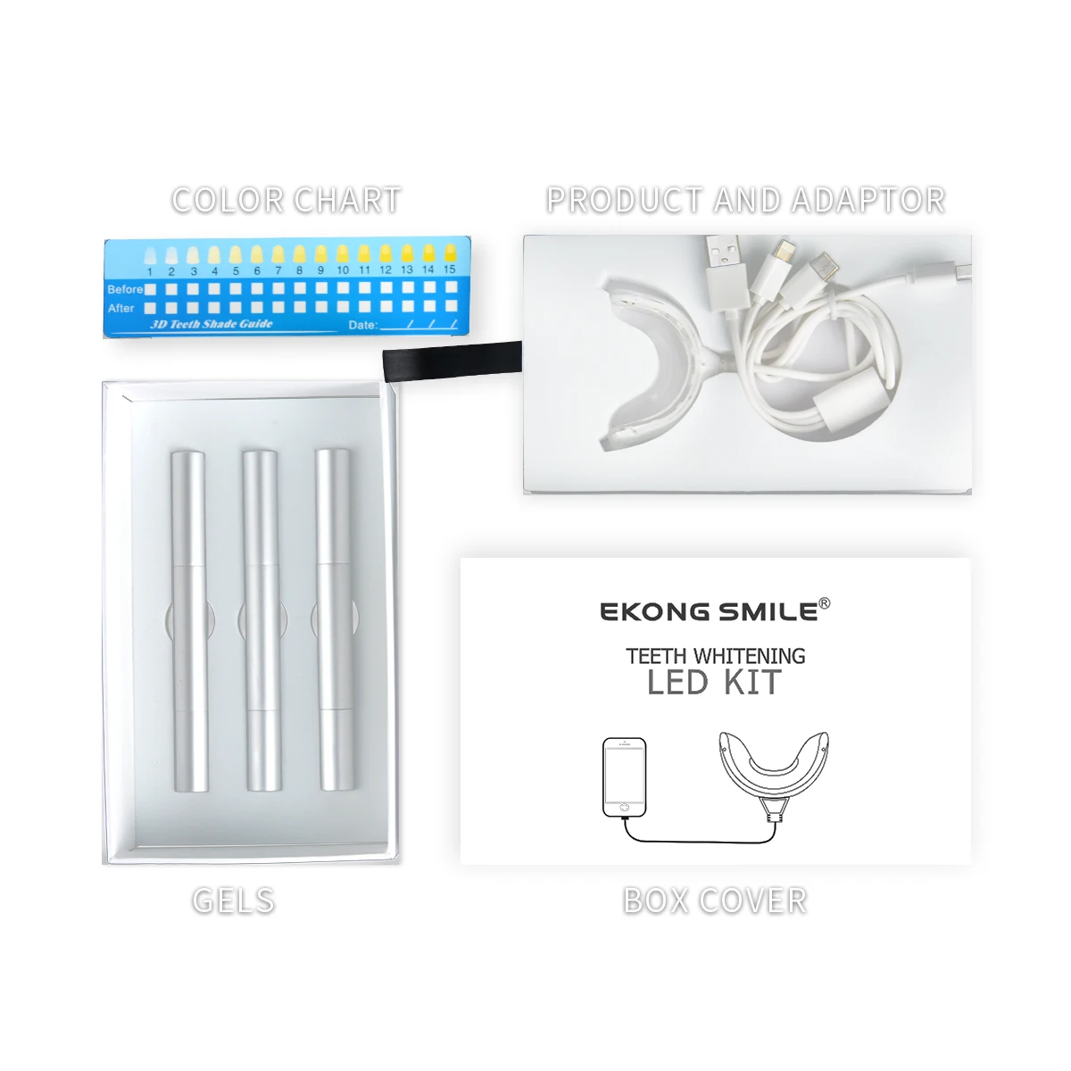 3 In 1  Wired USB with Phone Professional Teeth Whitening Kit For Clinic