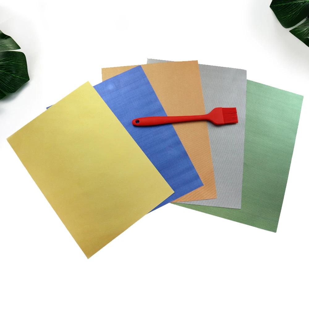 Oven Liner Gold Grillmatte Bbq Grillmat Bbq Grill Mat Set of 5 Heat Resistance Customized