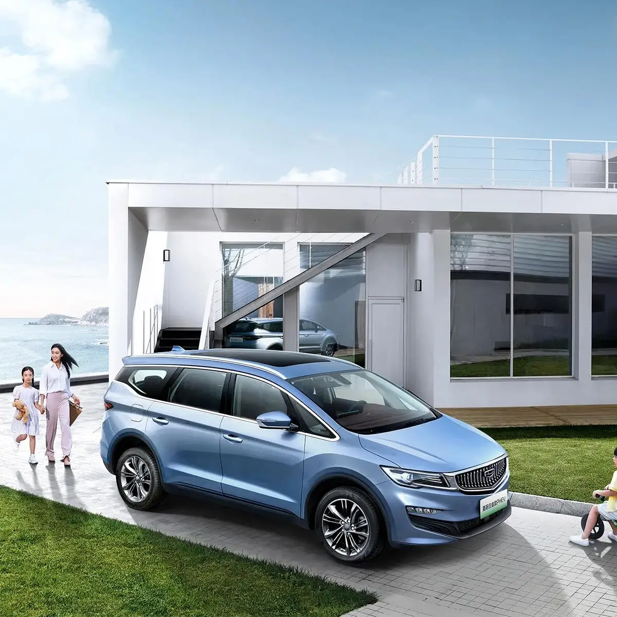 Direct factory price hybrid vehicle Geely Jiaji PHEV Left steering high speed petrol auto 6-seater electric MPV new cars