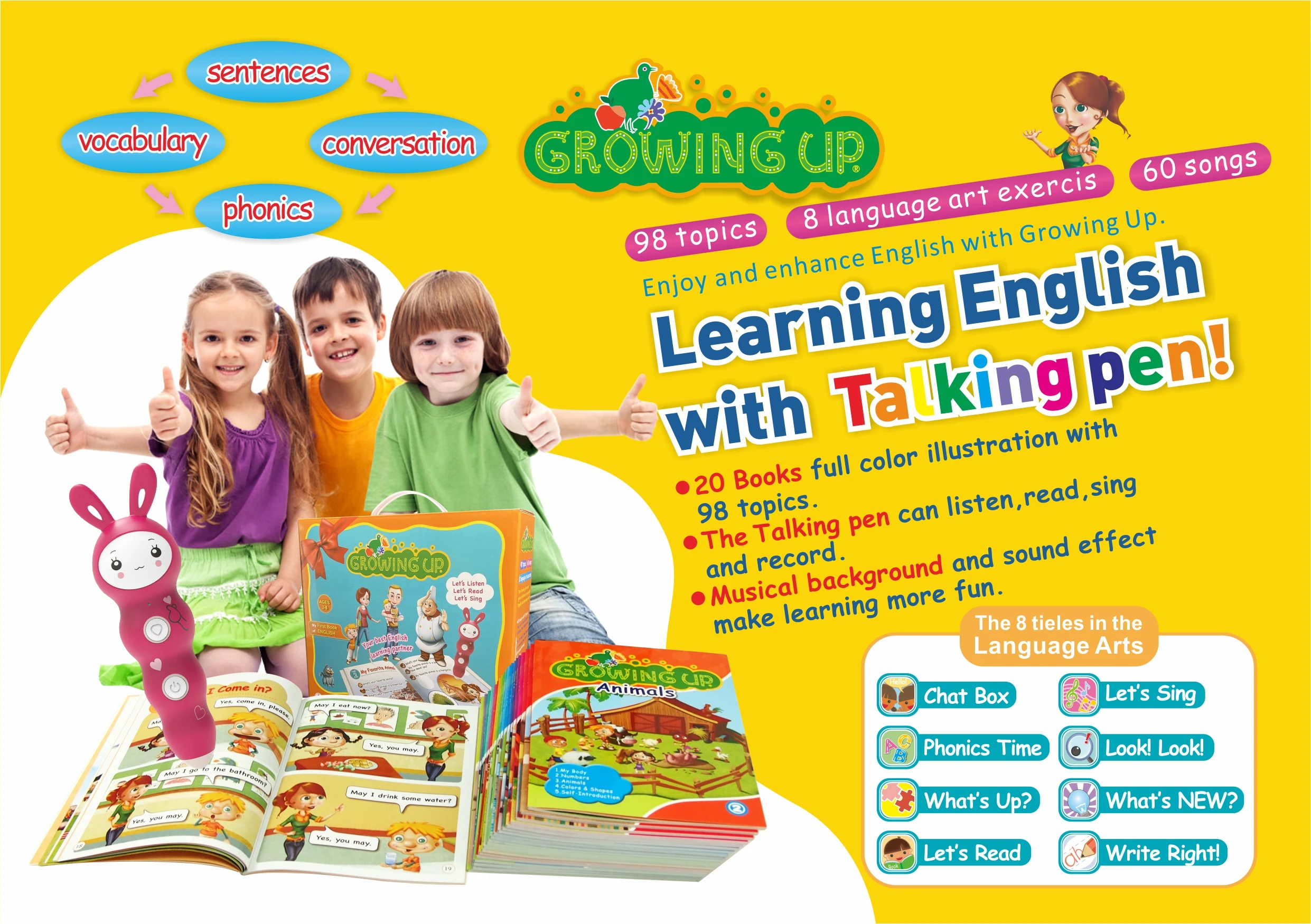 The Most Popular Children Talking English Growing up Talking Reading Pen Books