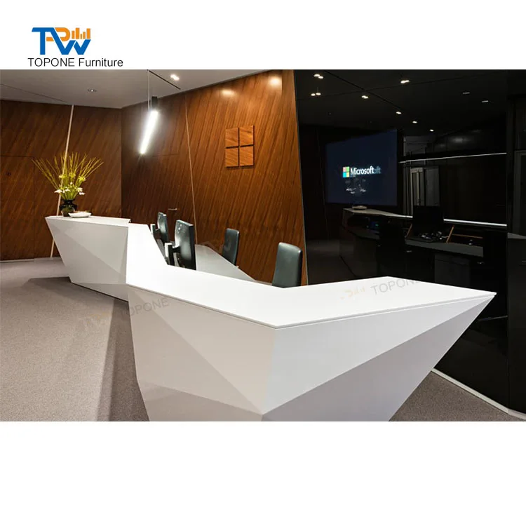 Diamond Reception desk Salon  grey color hotel Office front reception desk table