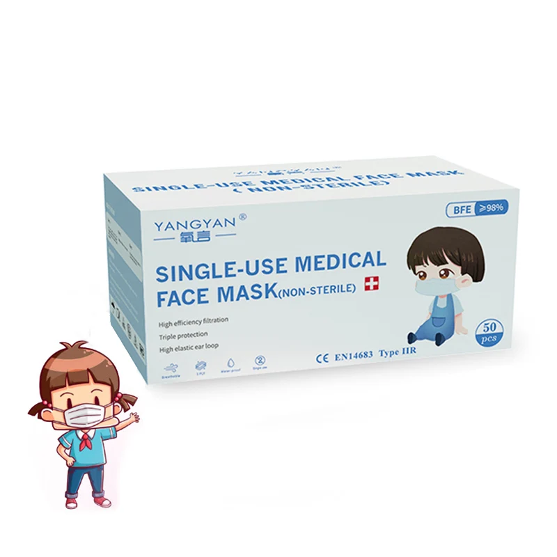 Оптовая продажа, детские одноразовые детские хирургические медицинские маски для ушей