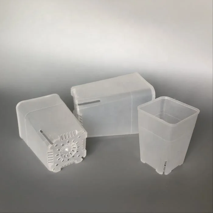7cm*10cm 2 3 4 5inch plastic tall white black clear transparent slit square nursery succulent cactus pots