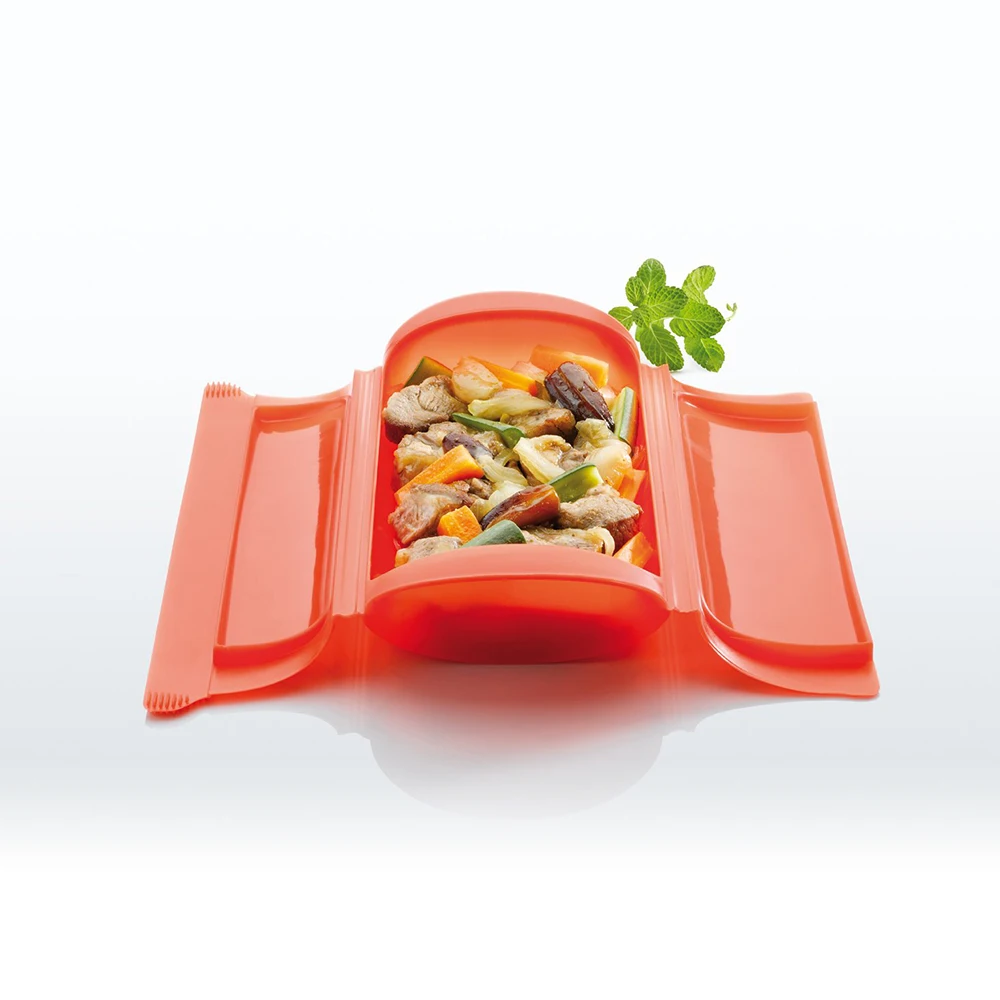 Amazon Hot Sell Dishwasher Oven Safe Microwavable Silicone Cooking Steam Case