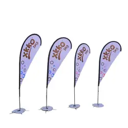 National Advertising Stand Flag With Pole Custom Logo Printing Small Size Mini Car Window Teardrop Banner For Display