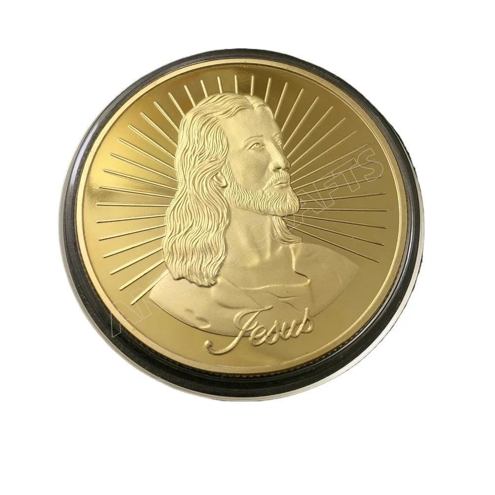 Wholesale Custom High Quality Jesus Commemorative Coins Love The World Gold Plated
