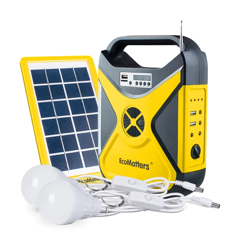 Best selling portable solar panel lighting kits integrated FM radio,MP3,speaker function Led lighting kits