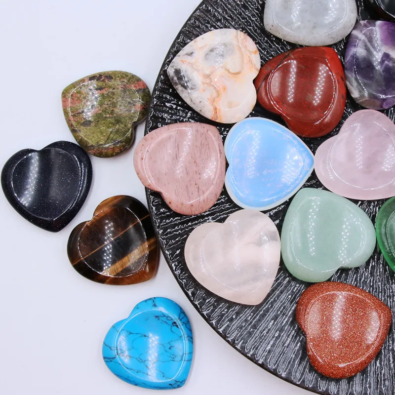 Natural Healing crystal gemstone massage Chakra 40mm heart shape worry stone