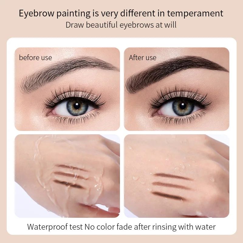 New arrived high quality vegan waterproof eye brow pencil private label white tube brow pencil custom wholesale