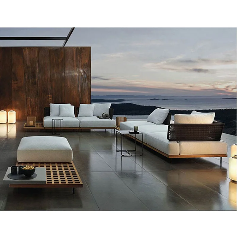 wooden frame fabric chaise sectional lounge sofa