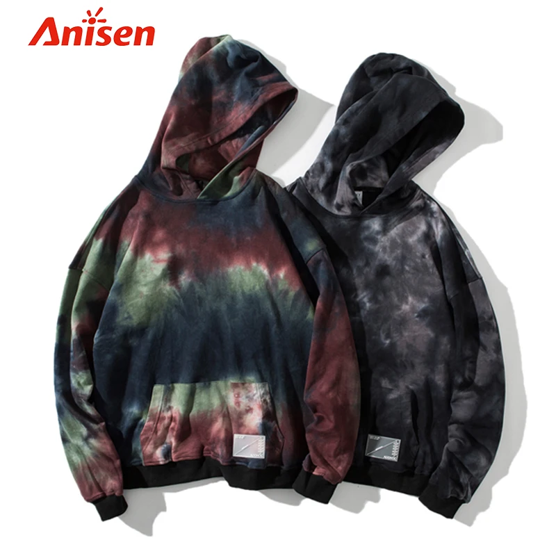 Wholesale Oversized Quarter Zip Streetwear Hoodie, Men Custom Windbreaker Windproof Hoodies Tie Dye Pullover