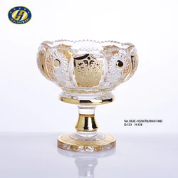 Jinghuang, богемная коллекция, украшение для дома, подарок, 5,23 дюйма, стеклянная чаша для фруктов с золотым декором